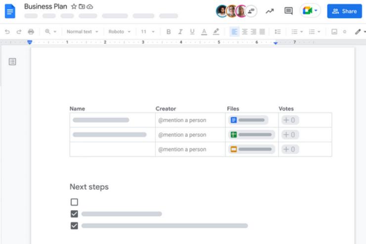 Google Docs funzioni 